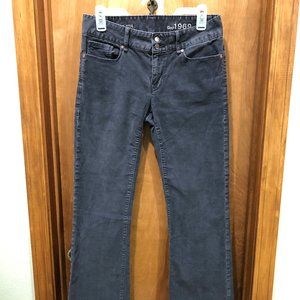 Gap 1969 Grey Corduroy Boot Cut Jeans Size 27